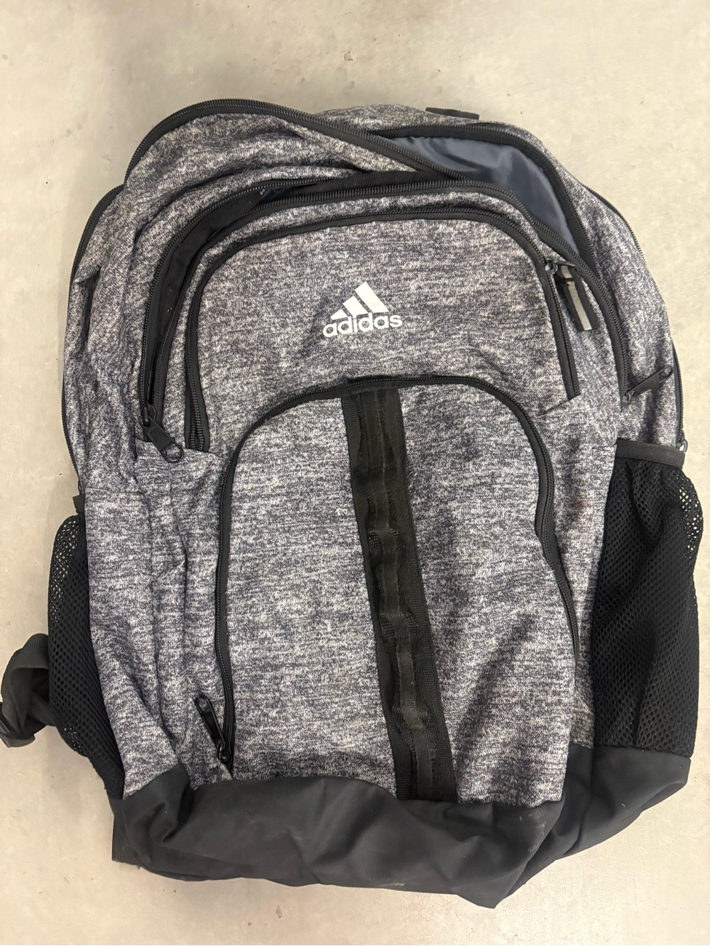 adidas Men's Grey and Black Heather Backpack